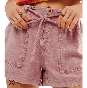 Free People Westmoreland Linen Pull-On Shorts NWOT